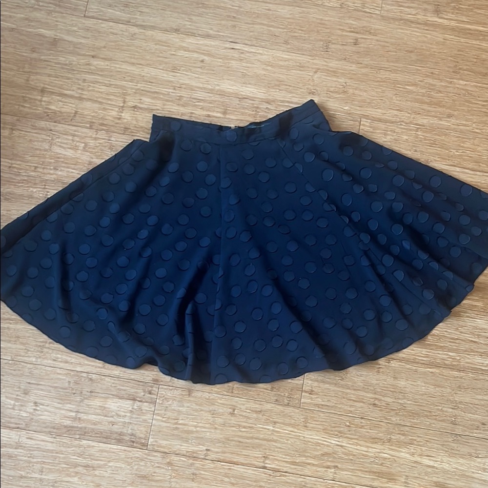 Elegant Black Polka Dot skater  Skirt